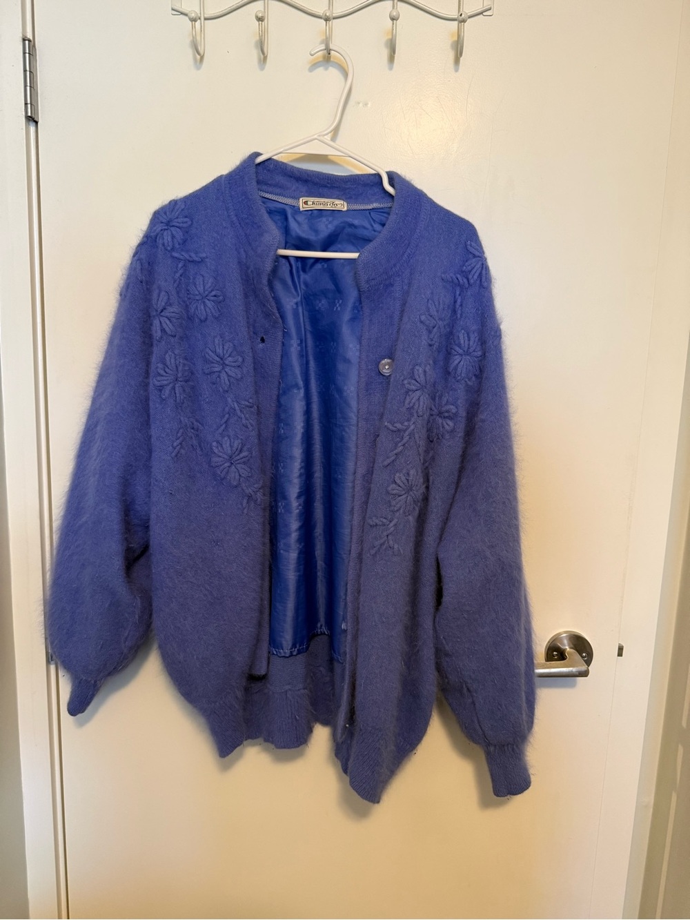 Vintage Purple Cardigan with flower detail